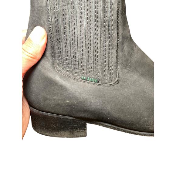 La Barca Men Western Ankle Boots Black Leather Rodeo Cowboy Boots MX 25 US Men 7 - Picture 11 of 12